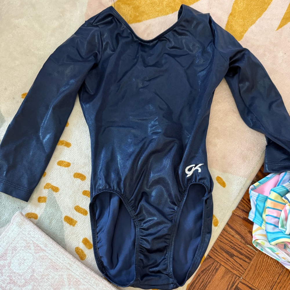 Navy Blue Long Sleeve Leotard